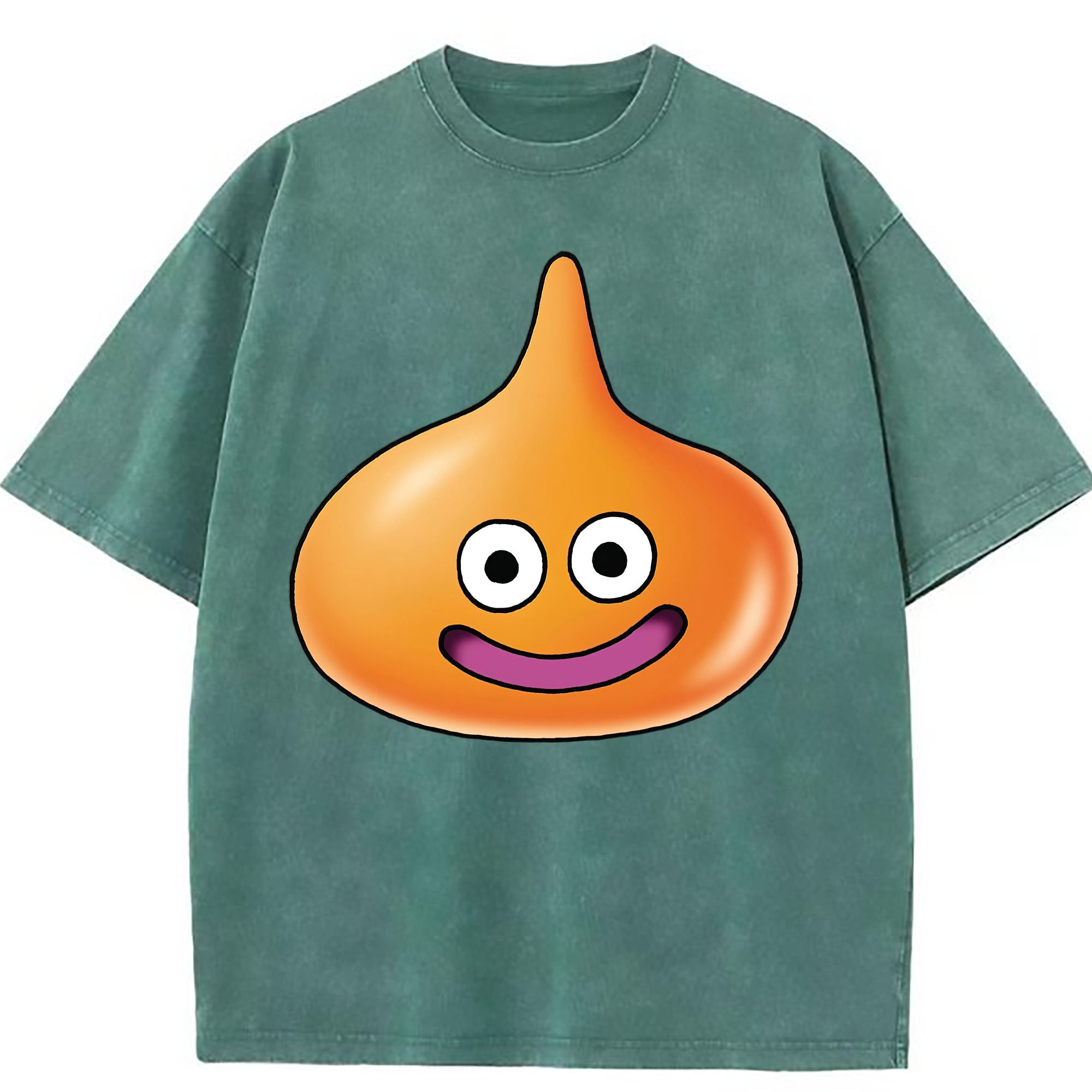 （画像用） ドラゴンクエスト Doragon Kuesuto Dragon Quest 綿100% ヴィンテージ風 半袖Tシャツ（フロントプリント）